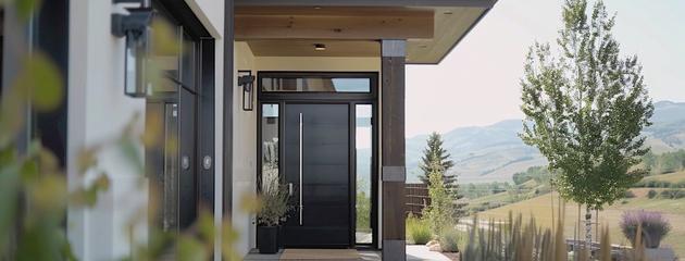 modern black front door